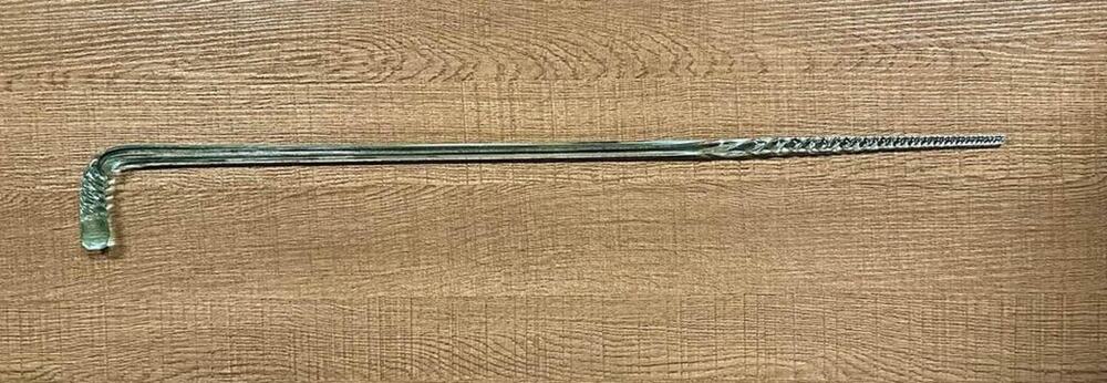 Antique Victorian Hand-Blown Glass Aqua Swirl 29" End of Day Parade Walking Cane